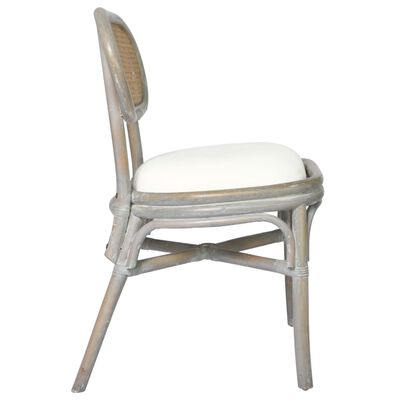 vidaXL Valgomojo kėdės, 6vnt., pilkos spalvos, linas