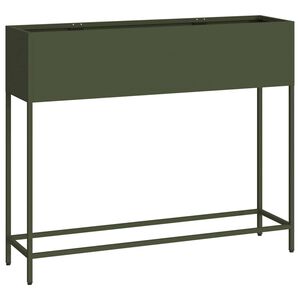 vidaXL Pakeltas Sodo Vazonas Alyvuogių žalia 100 x 26 x 82 cm Plienas