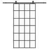 vidaXL Stumdomos durys su įrangos rinkiniu, juodas, 102x205 cm, ESG ir