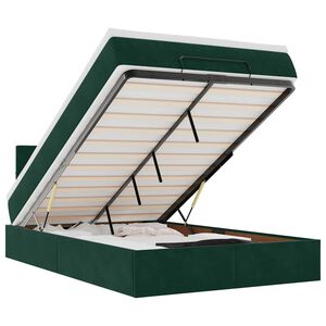 vidaXL Osmanų lova su čiužiniu, tamsiai žalias, 120x190 cm, aksomas