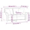 vidaXL Dvivietė sofa su pagalvėmis, tamsiai pilka, 120cm, audinys