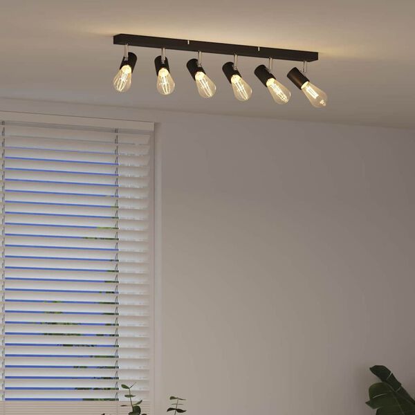 vidaXL Lubų prožektorius Juoda 73 x 6,5 x 11,5 cm metalas