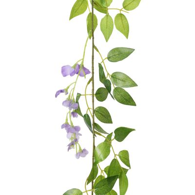vidaXL Dirbtinių gėlių girliandos, 6vnt., violetinės spalvos, 200cm
