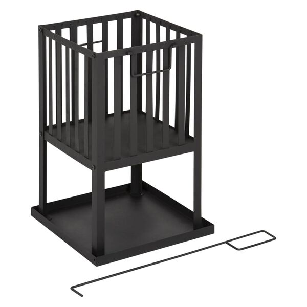 Practo Garden Laužavietė su padėklu pelenams, juodos spalvos