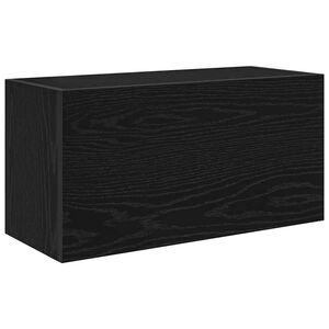 vidaXL Sieninė vonios kambario spintelė, juodos, 60x25x30cm, mediena