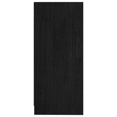 vidaXL Šoninė spintelė, juoda, 35,5x33,5x76cm, pušies medienos masyvas