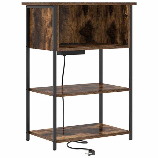 vidaXL &Scaron;alia lovos spintelė Rūkyta ąžuolas 55 x 31 x 76 cm