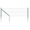 vidaXL Tvora su stulpais Žalia 0,6 x 10 m Plienas ir PVC