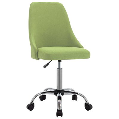 vidaXL Biuro kėdės su ratukais, 2vnt., žalios, audinys (323231)