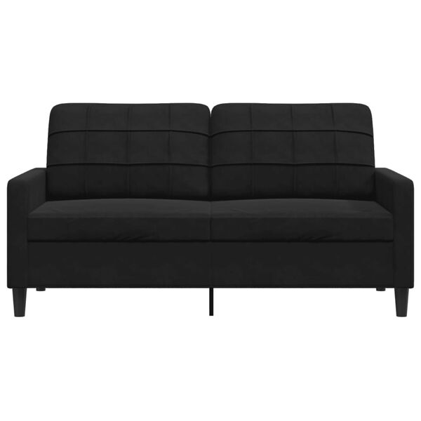 vidaXL Dvivietė sofa, juodos spalvos, 140cm, aksomas