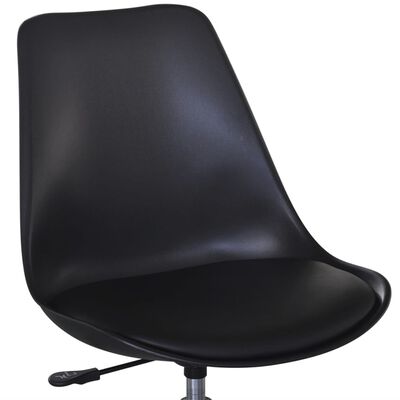 vidaXL Pasukamos valgomojo kėdės, 6vnt., juodos spalvos, dirbtinė oda