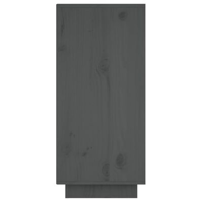 vidaXL Šoninė spintelė, pilka, 60x34x75cm, pušies medienos masyvas