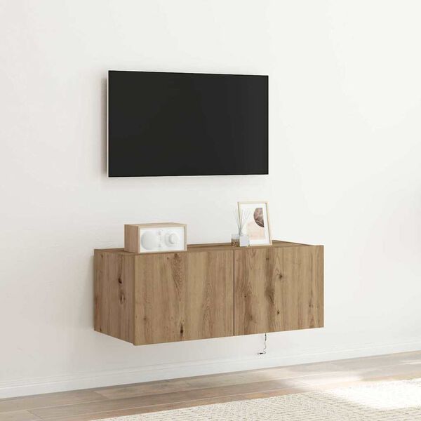 vidaXL TV sieninė spintelė Amatininkų ąžuolas 80 x 35 x 31 cm