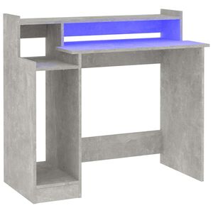 vidaXL Ra&scaron;omasis stalas su LED, betono pilkas, 97x45x90cm, mediena