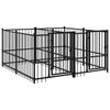 vidaXL Lauko voljeras &scaron;unims, plienas, 3,75m&sup2;