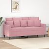 vidaXL Dvivietė sofa, rožinės spalvos, 140cm, aksomas