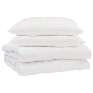 vidaXL Vasaros antklodė su pagalve 3 pcs Balta Mikropluo&scaron;tas