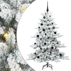 vidaXL Dirbtinė Sulankstoma Kalėdų Eglutė Balta 150 cm PVC ir Plienas