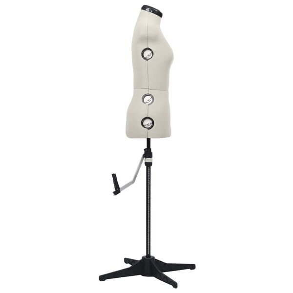 vidaXL Reguliuojamas manekenas, kreminis, moteriškas, S/33-40 dydžio