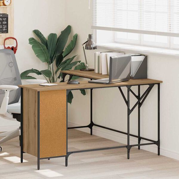 vidaXL Stalas Amatininkų ąžuolas 141 x 141 x 75 cm Apdirbta mediena