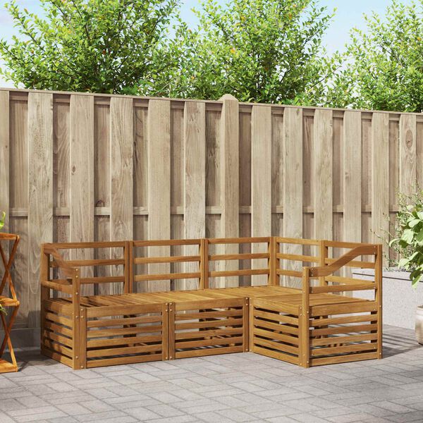 vidaXL Sofų komplektai 4 pcs Natūrali Kietos akacijos mediena