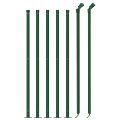 vidaXL Tinklinė tvora su flanšais, žalios spalvos, 0,8x10m