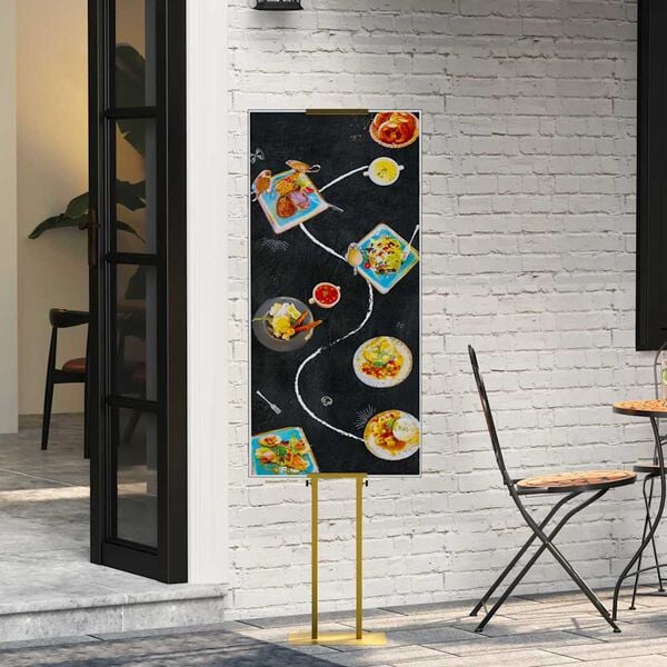 vidaXL Prekybos parodos stendai 2 pcs Auksinė 30 x 24 x 208 cm Geležis