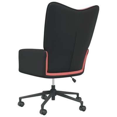 vidaXL Poilsio kėdė, rožinės spalvos, aksomas ir PVC