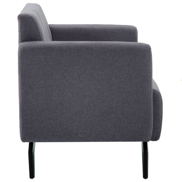 vidaXL Dvivietė sofa, audinio apmušalas, 115x60x67cm, tamsiai pilka