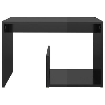 vidaXL Šoninis staliukas, juodos spalvos, 59x36x38cm, MDP, blizgus