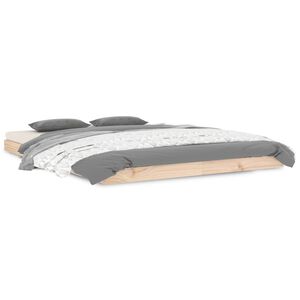 vidaXL Lovos rėmas, 140x190cm, pu&scaron;ies medienos masyvas