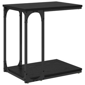 vidaXL &Scaron;oninis stalas Juodas ąžuolas 50 x 35 x 52 cm Apdirbta mediena