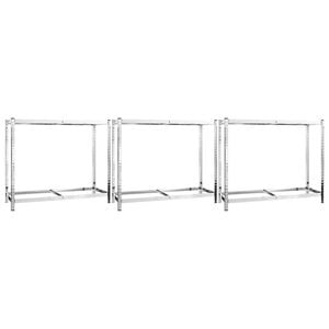 vidaXL Stovai padangoms, 3vnt., sidabriniai, 110x40x110cm, plienas