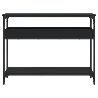 vidaXL Konsolinis staliukas su lentyna, juodas, 100x29x75cm, mediena