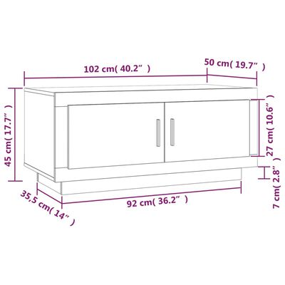 vidaXL Kavos staliukas, sonoma ąžuolo, 102x50x45cm, apdirbta mediena