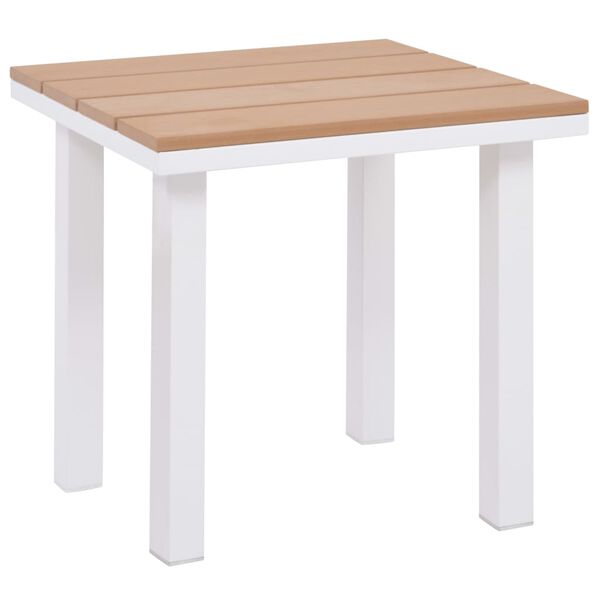 vidaXL Saulės gultas su staliuku, aliuminis, WPC, rudas