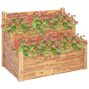 vidaXL Sodo lovelis, 110x75x84cm, akacijos medienos masyvas, 2 auk&scaron;tų