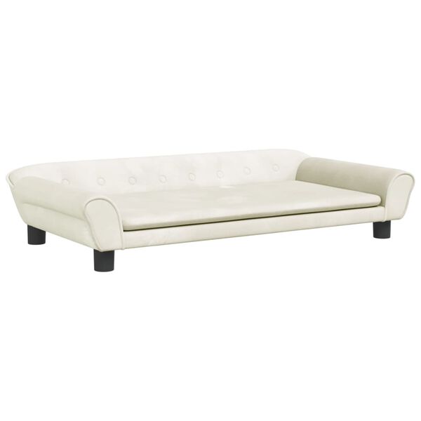 vidaXL Vaiki&scaron;ka sofa, kreminės spalvos, 100x50x26cm, aksomas