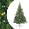 vidaXL Dirbtinis prie&scaron;&scaron;ventinis eglutė su &scaron;viesomis Žalia 240 cm PVC