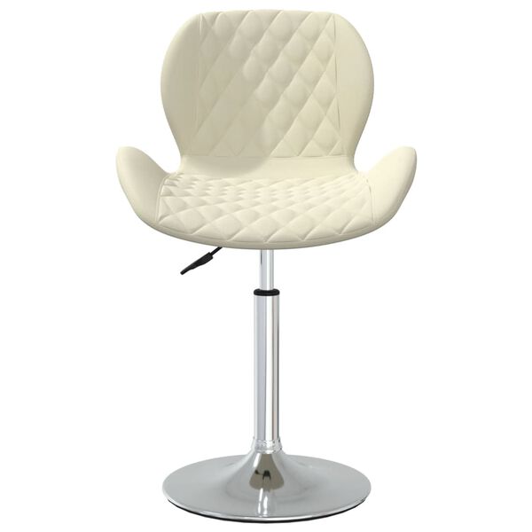 vidaXL Pasukamos valgomojo kėdės, 4vnt., kreminės spalvos, aksomas