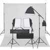 vidaXL Fotostudijos rinkinys su ap&scaron;vietimo rinkiniu ir fonu