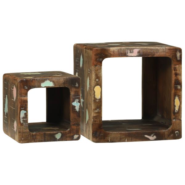 vidaXL TV vienetai 2 pcs Įvairiaspalvis Kietas atkurtas medis