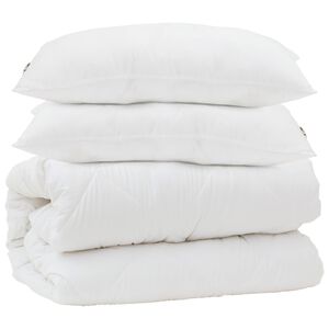 vidaXL Antklodė su pagalve 3 pcs Balta Mikropluo&scaron;tas