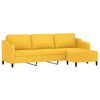 vidaXL Trivietė sofa su pakoja, &scaron;viesiai geltona, 210cm, audinys