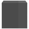 vidaXL Sieninės spintelės, 2vnt., pilkos, 37x37x37cm, MDP, blizgios