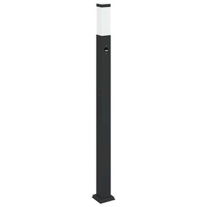 vidaXL Apsauginis stulpelis su jutikliu, 110 cm, juodas, IP44