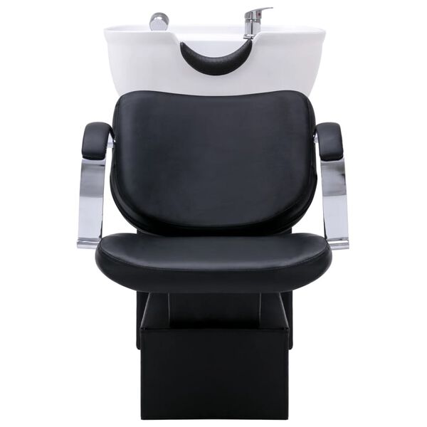 vidaXL Kirpyklos kėdė su plautuve ir grožio salono kėde, dirbtinė oda