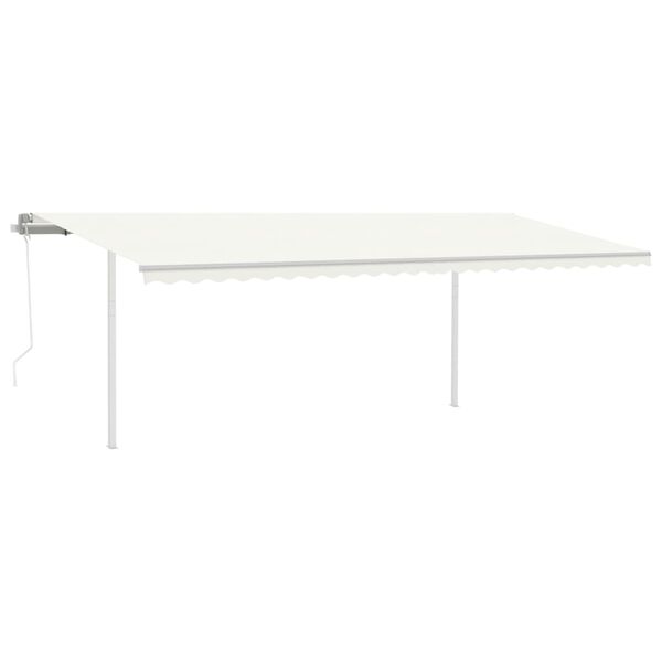 vidaXL Automatinė markizė su LED/vėjo jutikliu, kreminė, 6x3,5m