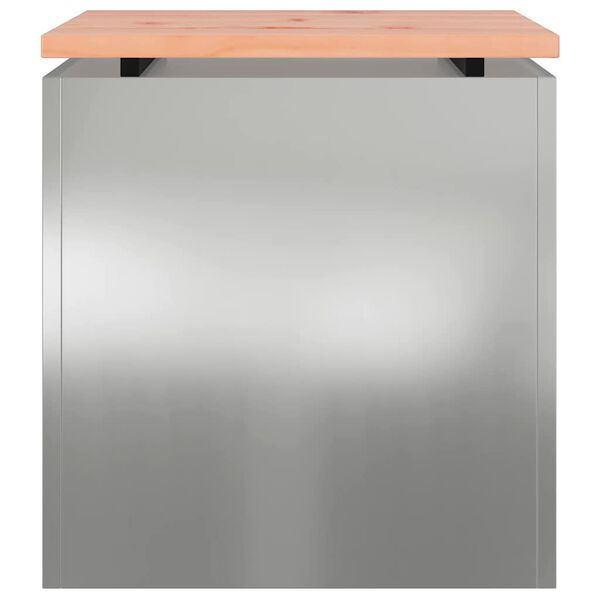 vidaXL Sodo suolas Sidabro 40 x 40 x 43 cm Galvanizuotas plienas