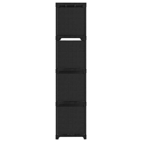 vidaXL Lentyna, juodos spalvos, 103x30x141cm, audinys, 12 skyrių